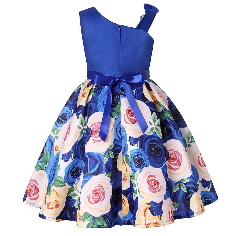Robes d'été à fleurs pour filles, vêtements de noël pour enfants, robe princesse d'anniversaire, de
