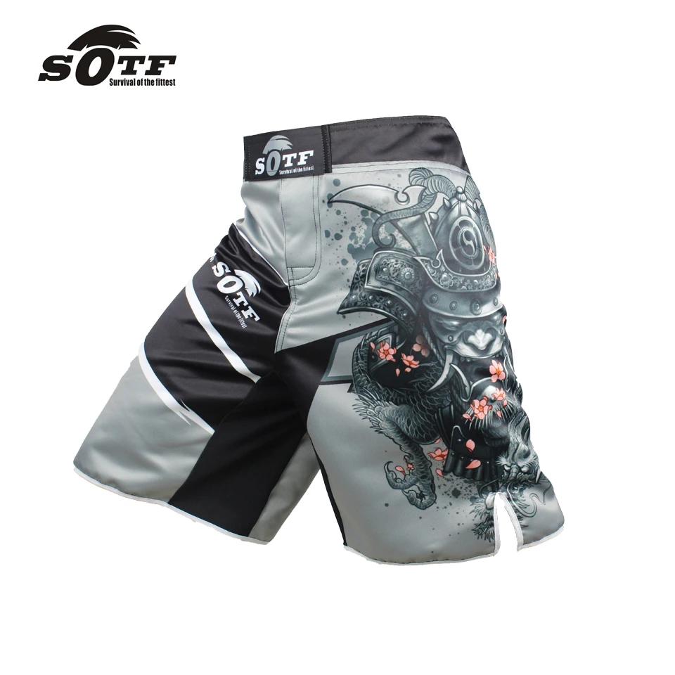 MMA hommes japonais samouraï gris sport Fitness Boxer Shorts pas cher préorian boxe Shorts court Tae