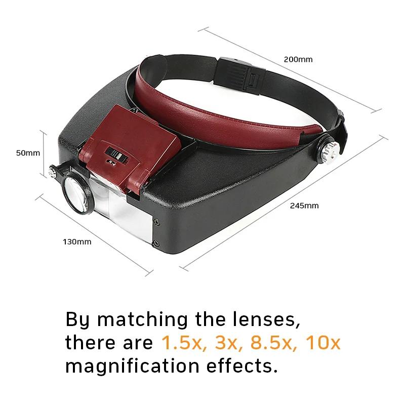 Lunettes avec loupe, entretien de montre, bandeau, loupe, Style de port pour la lecture, bijoux, out