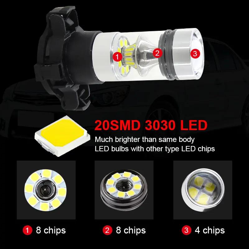 2 pièces voiture PY24W LED Canbus sans Hyper Flash ambre jaune pour BMW E90/E92 F10/F07 E83 X3 E70 X