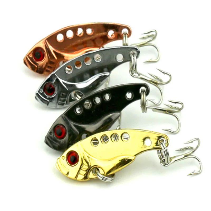1 pièces 3.5 cm 3.5g cuillère en métal Wobbler leurre de pêche basse triple avec 3 crochets VIB plom