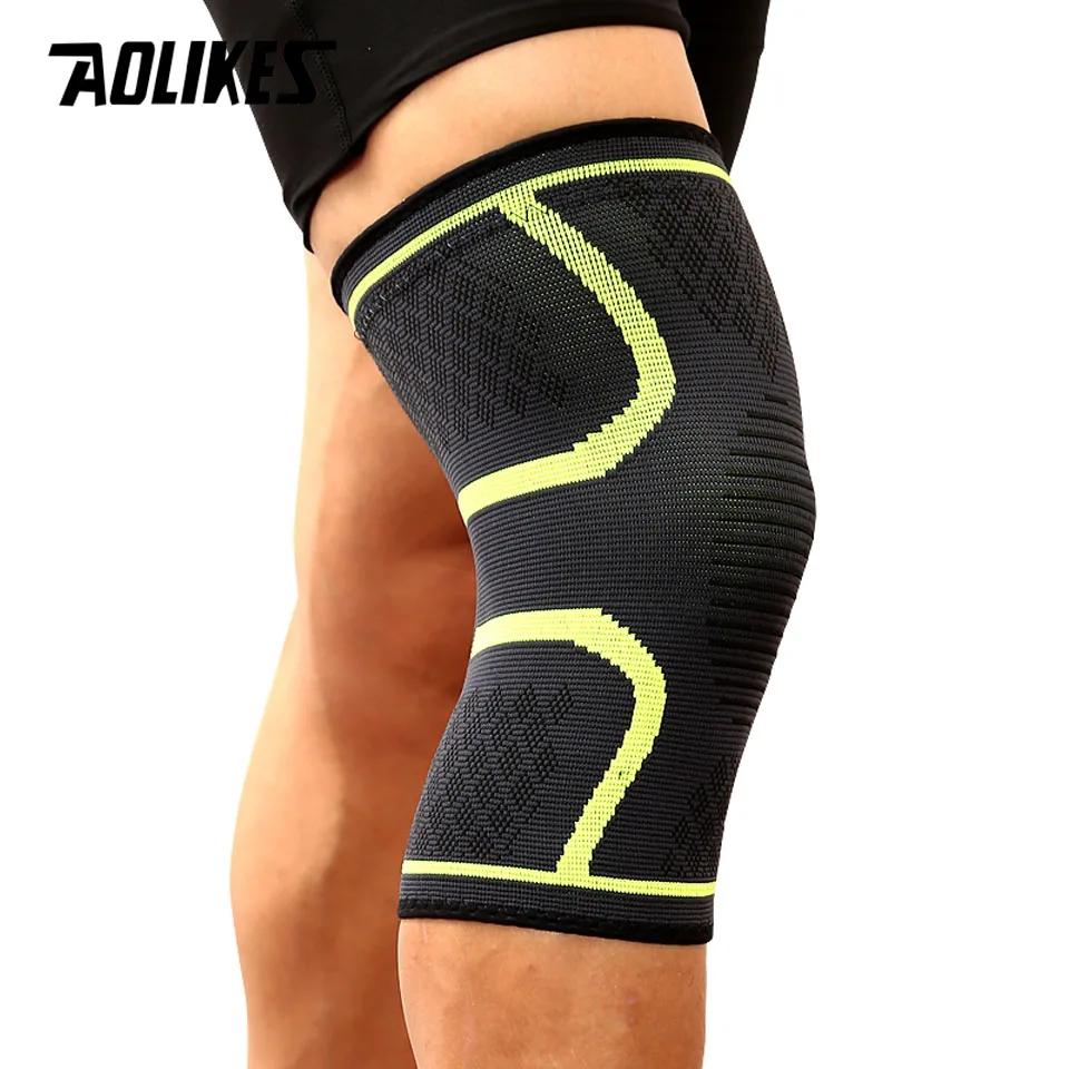 AOLIKES 1 pièces Fitness course cyclisme genouillère bretelles élastique en Nylon Sport Compression 