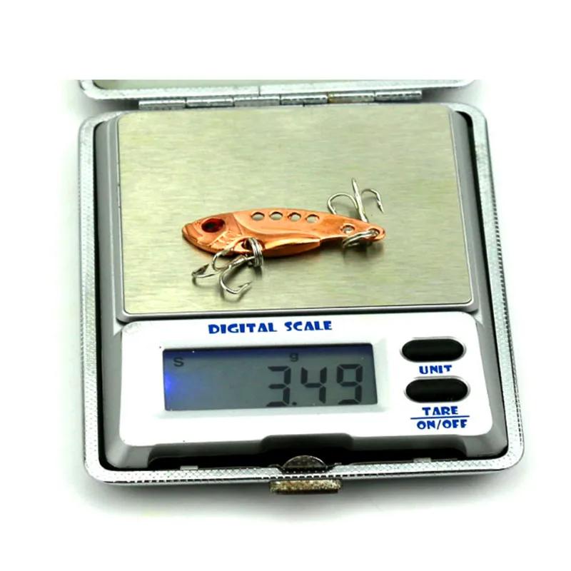 1 pièces 3.5 cm 3.5g cuillère en métal Wobbler leurre de pêche basse triple avec 3 crochets VIB plom