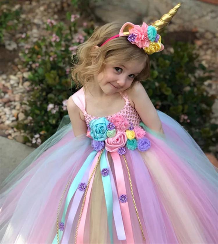 Robe tutu pastel Nairobi Orn pour filles, robe de Rhà bretelles en tulle au crochet pour enfants ave