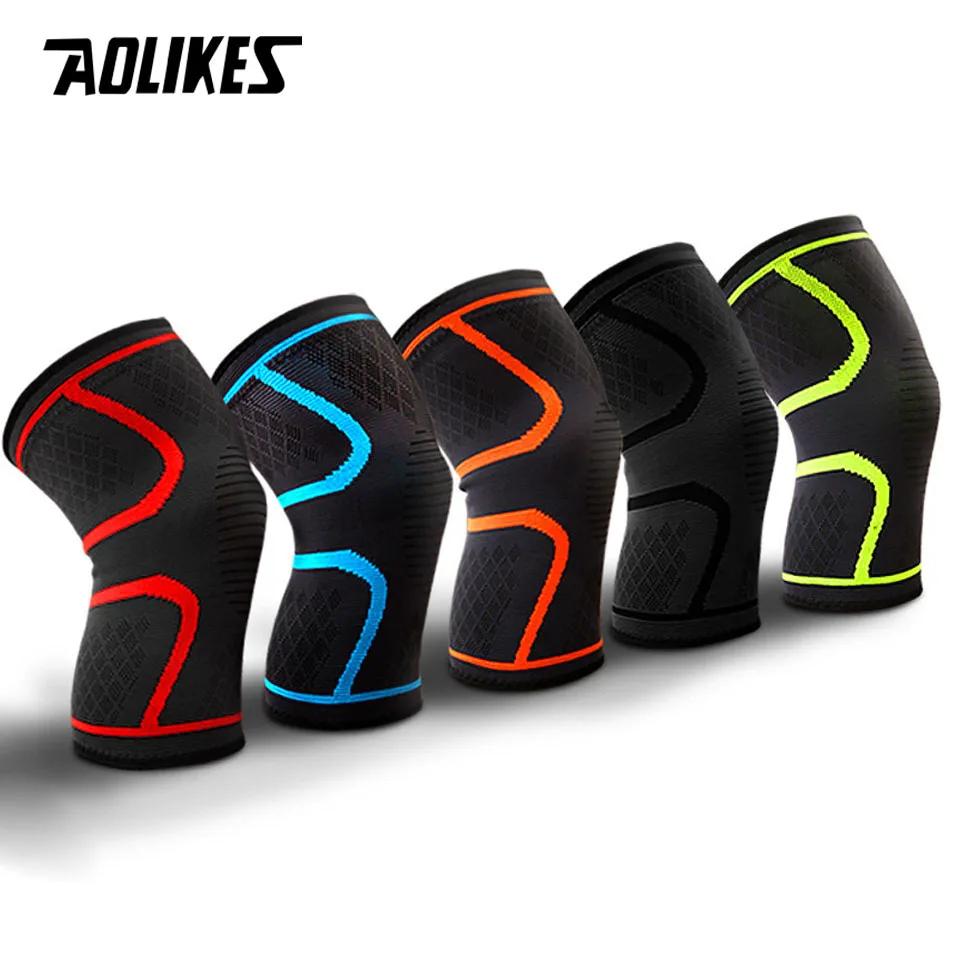 AOLIKES 1 pièces Fitness course cyclisme genouillère bretelles élastique en Nylon Sport Compression 