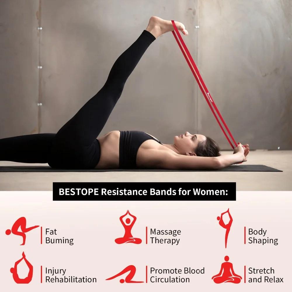 Bande élastique fitness TPE 1 pièce - Résistance yoga entraînement - Épaules dos hanches assistance