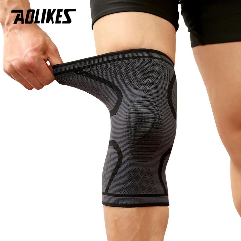 AOLIKES 1 pièces Fitness course cyclisme genouillère bretelles élastique en Nylon Sport Compression 