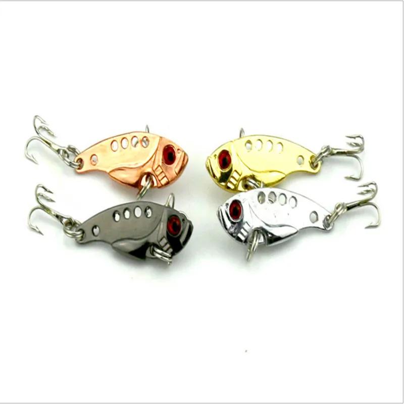 1 pièces 3.5 cm 3.5g cuillère en métal Wobbler leurre de pêche basse triple avec 3 crochets VIB plom