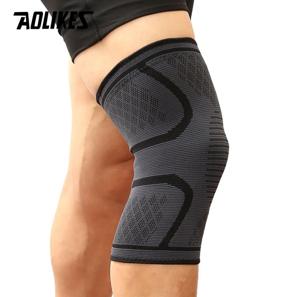 AOLIKES 1 pièces Fitness course cyclisme genouillère bretelles élastique en Nylon Sport Compression 