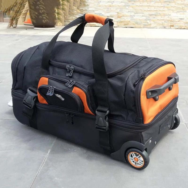 Sac à dos de football de grande capacité pour hommes et femmes, bagage à roulettes, sac de voyage, v