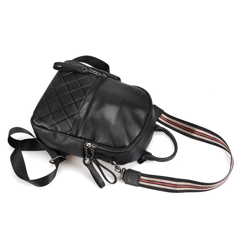 Zency – sac à dos en cuir véritable pour femmes, sac à dos blanc pur, sacs de voyage décontractés, c