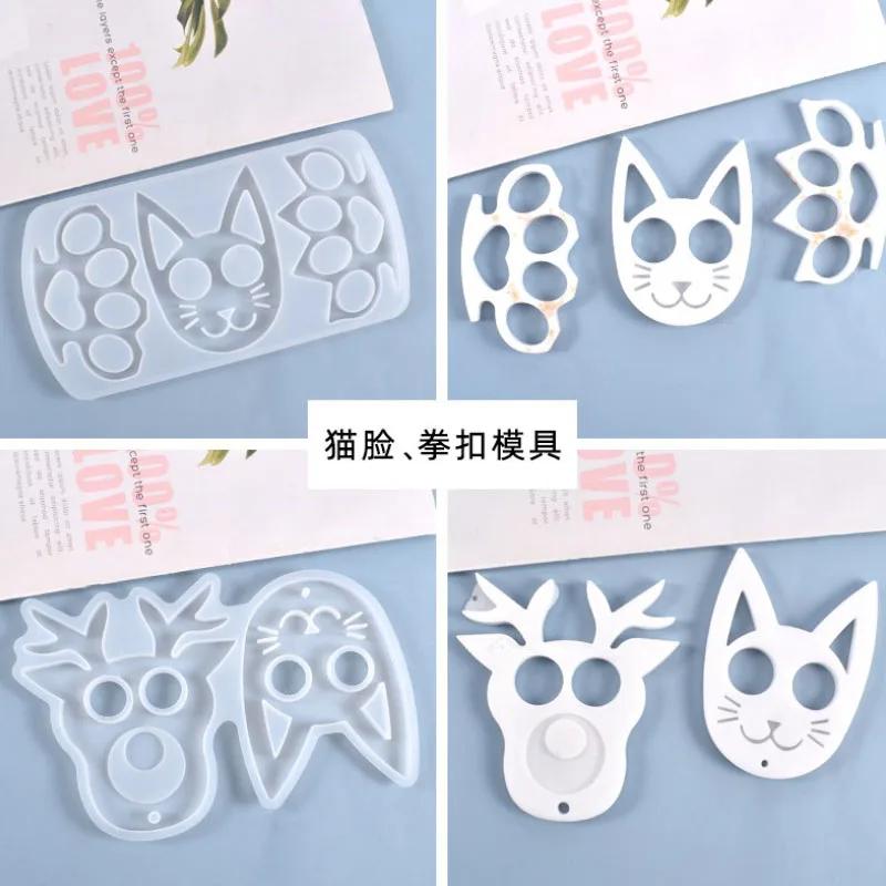 Moule en Silicone Transparent en résine, artisanat décoratif, bricolage, hibou de noël, chat, penden