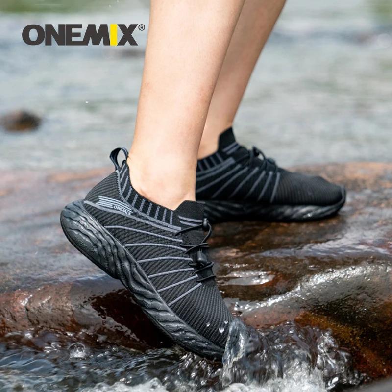 Chaussures de Course Été Hommes ONEMIX - Baskets Respirantes Étanches pour Randonnée Trekking