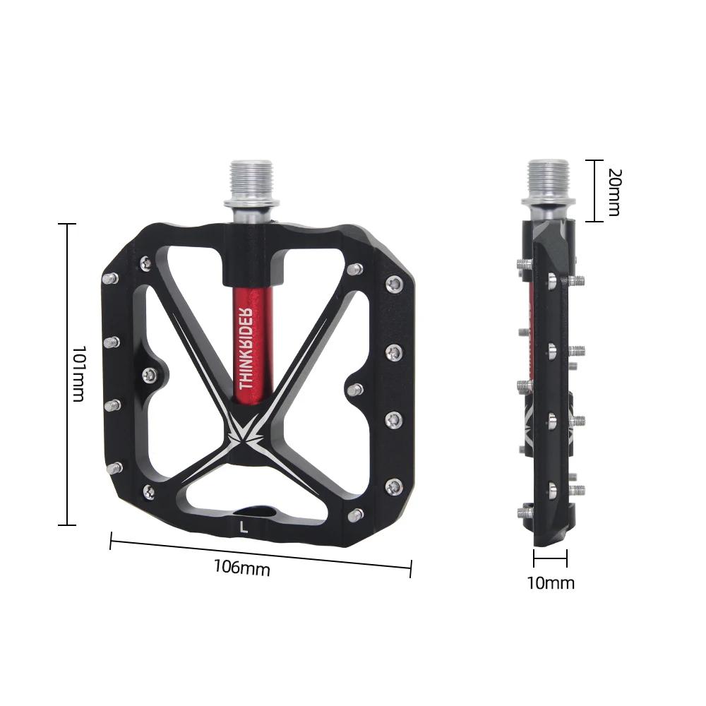 ThinkRider pédales de vélo plates vtt route 3 roulements scellés pédales de vélo pédales de VTT larg