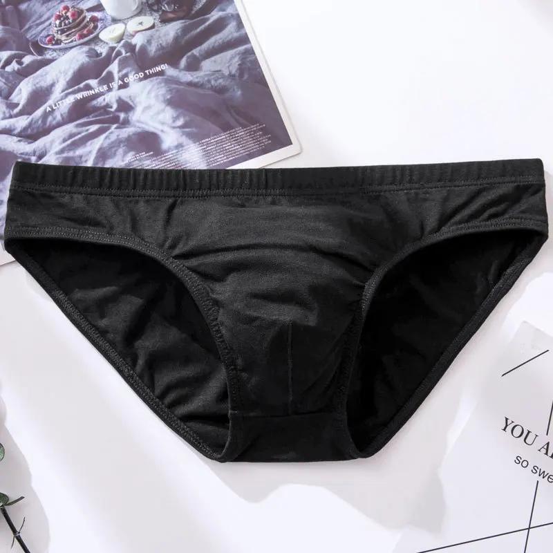 Sous-vêtements Sexy pour hommes, Slip en coton respirant, couleur unie