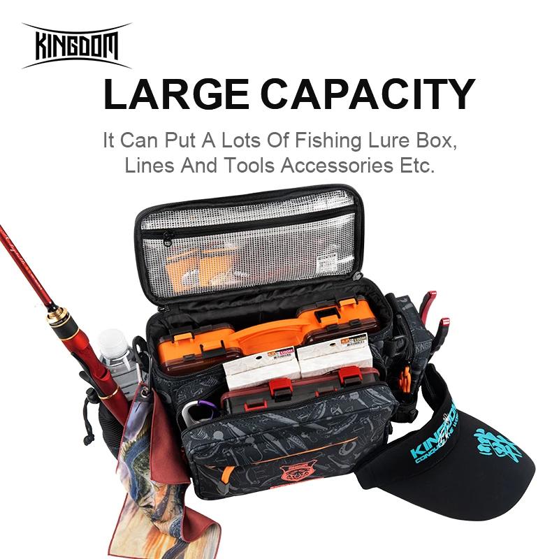 Kingdom – sac de matériel de pêche multifonctionnel, 44x21x22cm, en Nylon 1000D, étanche, grande cap