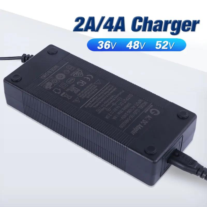 Chargeur de batterie Lithium Li-ion pour vélo électrique, prise DC XLR RCA EU 36V 42V 48V 54.6V 52V 
