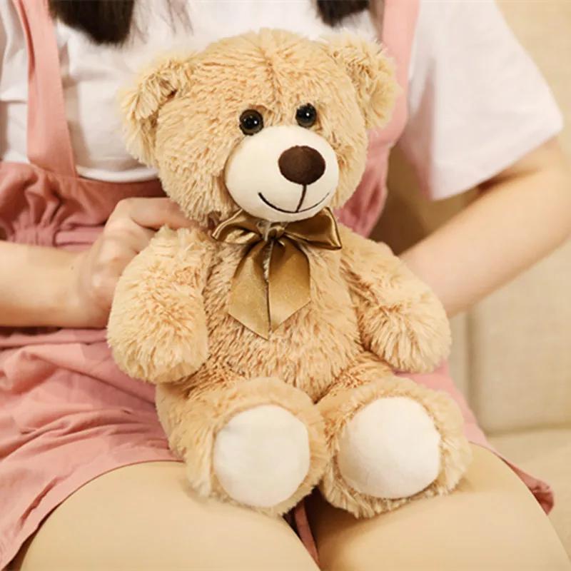 Mignon coloré nœud papillon ours poupée en peluche câlin ours poupée enfants cadeau d'anniversaire o