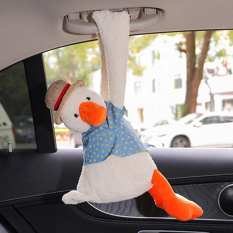 Boîte à mouchoirs créative en forme de canard, étui à serviettes en papier doux de dessin animé, ani
