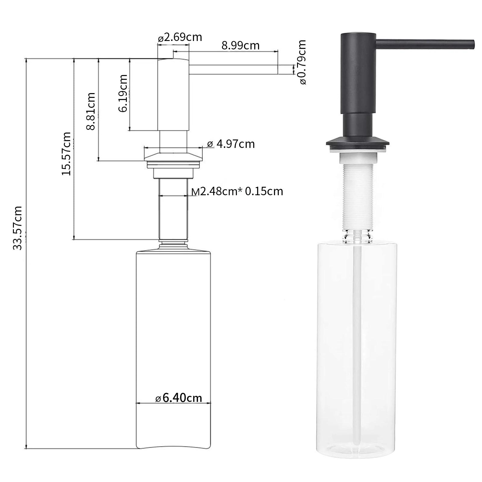 Samodra-Tête de Pompe en Laiton avec Distributeur de Savon Intégré, Bouteille PE de 500ml, Accessoir