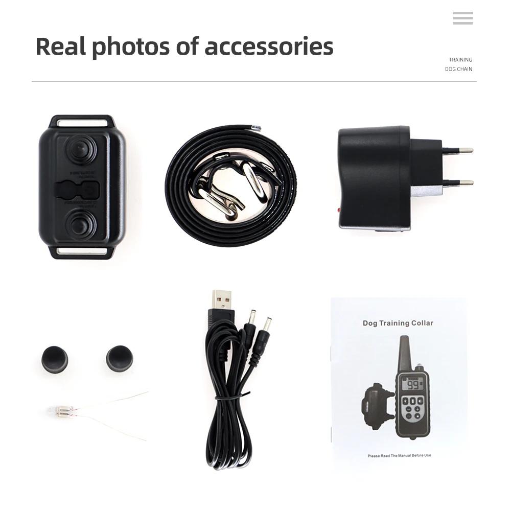 Dispositif de collier de dressage pour chien, 800m, étanche IP7, Rechargeable, avec écran LCD, pour 