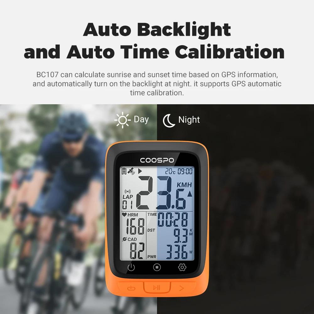 GPS CooSpo BC107 IPX67 étanche pour vélo - Ordinateur vélo Strava Ant+ Bluetooth 5.0 - Compteur vitesse VTT léger 2.3 pouces