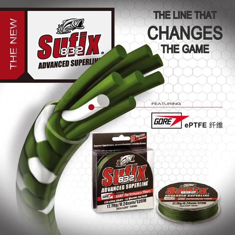 Sufix 832 Sufix Braid x8 Ligne de pêche, Longueur: 120m/130yds, Taille: 13-86lb PE Power linha multi