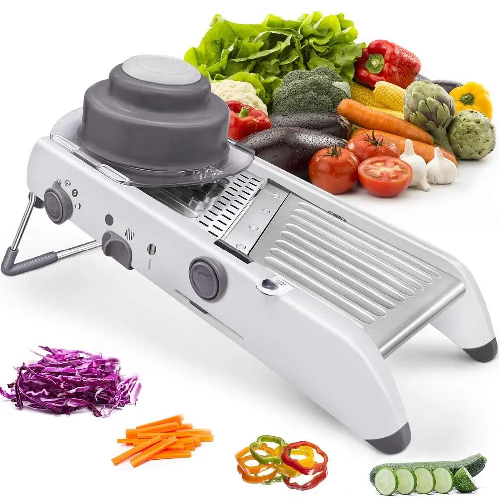 LMETJMA 18 Types réglable Mandoline trancheuse acier inoxydable légumes Julienner râpe oignon pomme 