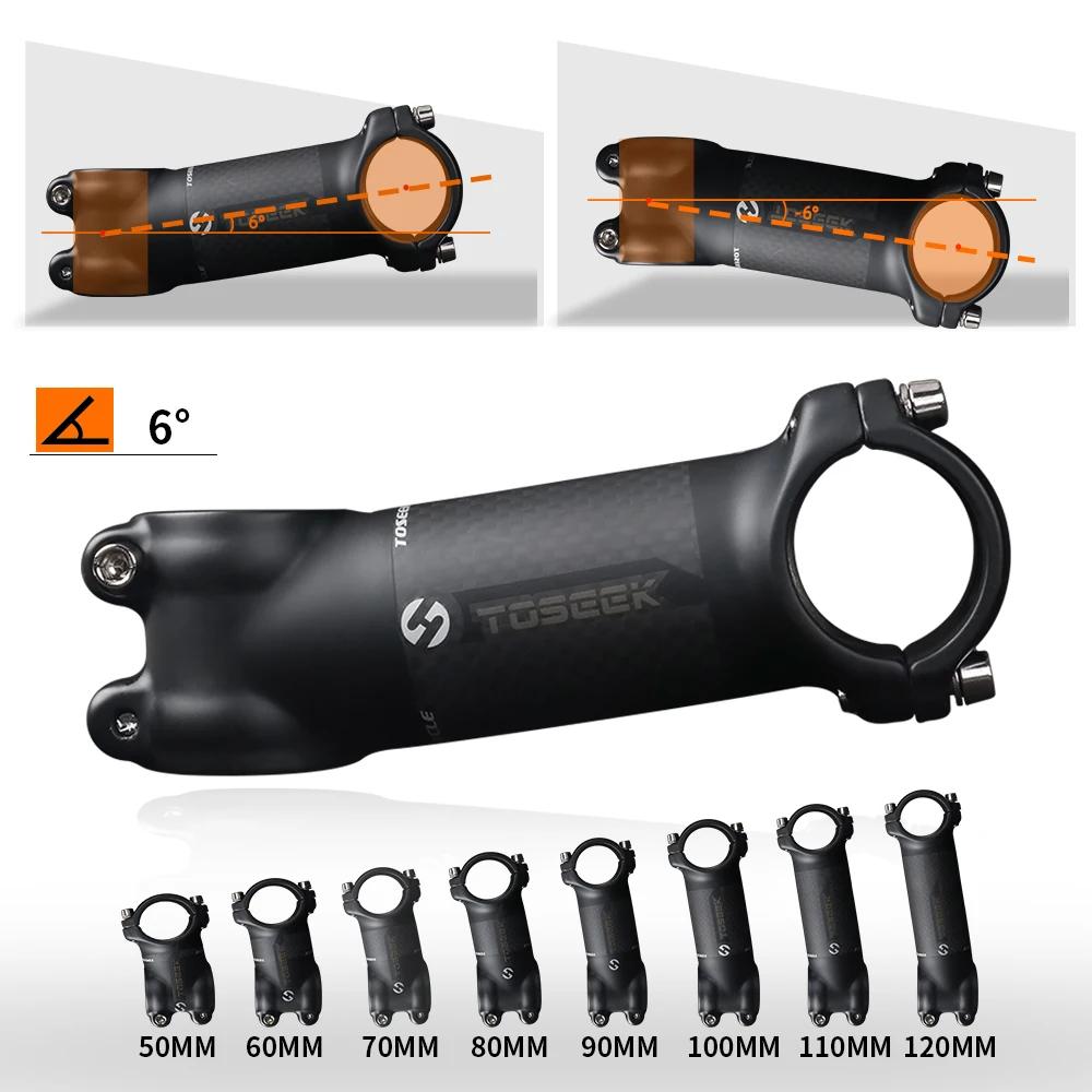 TOSEEK – tige de guidon de vélo vtt en aluminium et carbone, 28.6-31.8mm, angle 6 17, pièces de rech