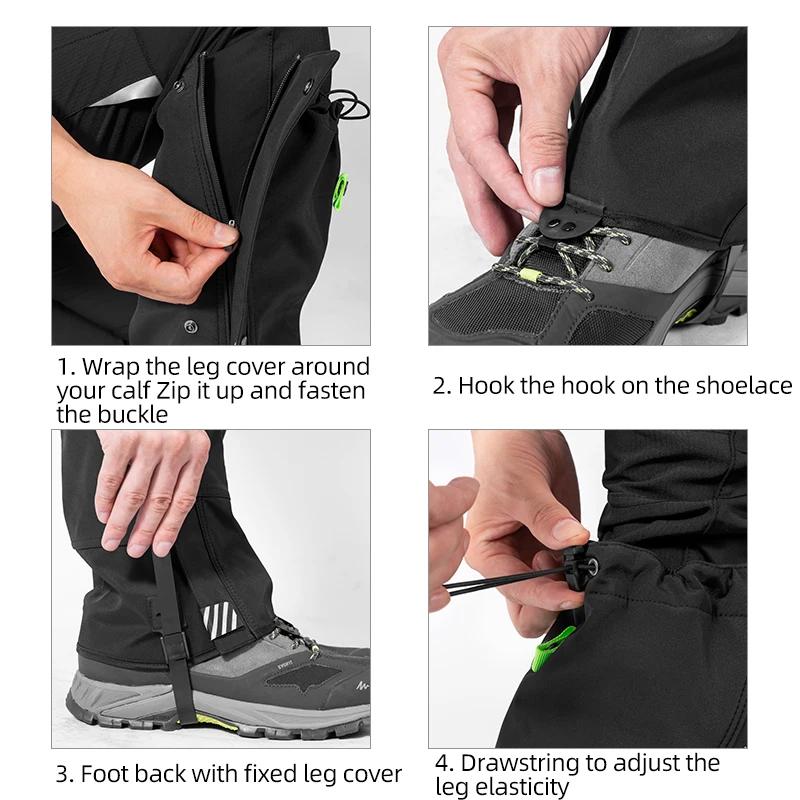 ROCKBROS imperméable à l'eau en plein air randonnée marche escalade chasse neige Legging guêtres Ski