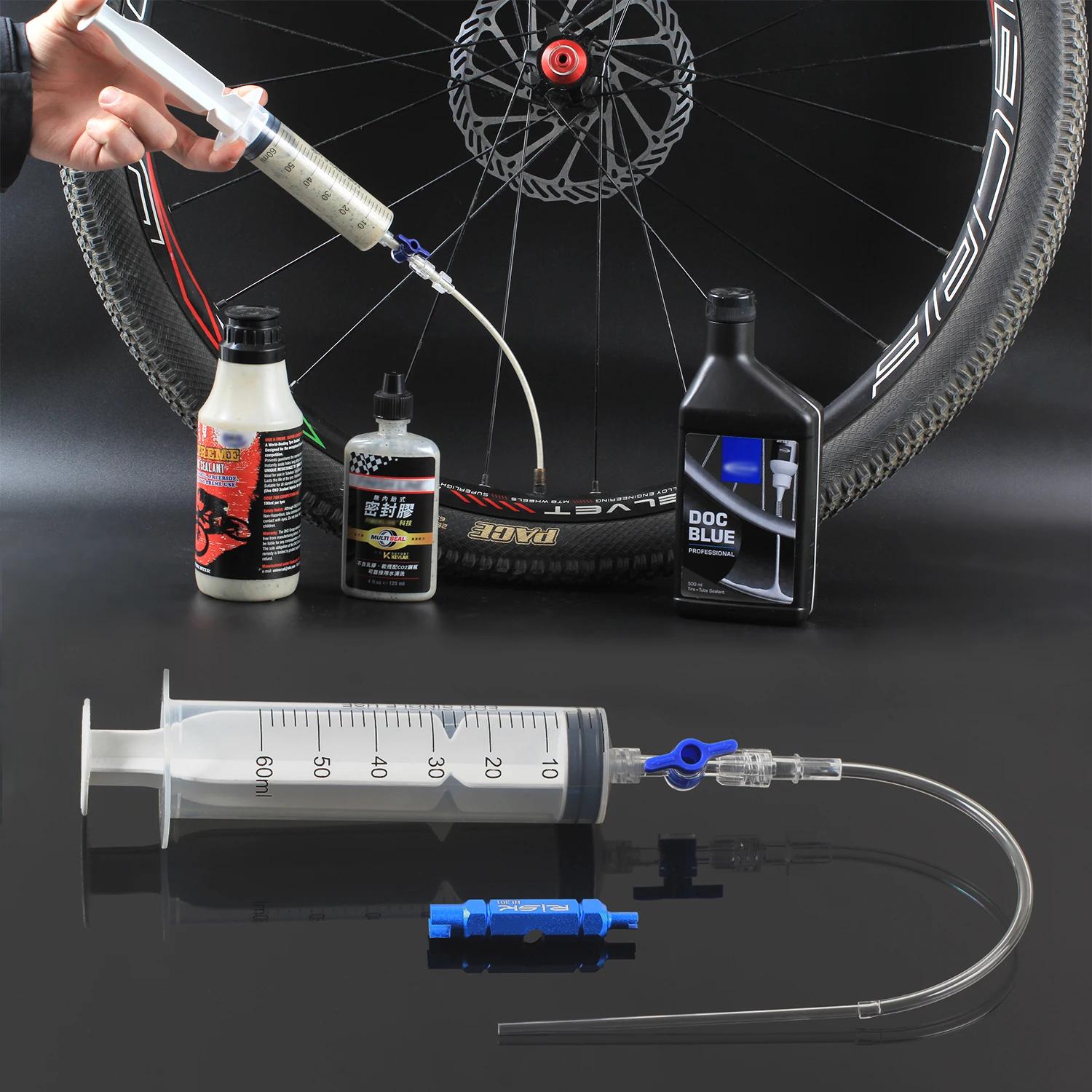 RISK – injecteur de pneu Tubeless, outil d'injection de mastic de vélo pour vtt, accessoires de vélo