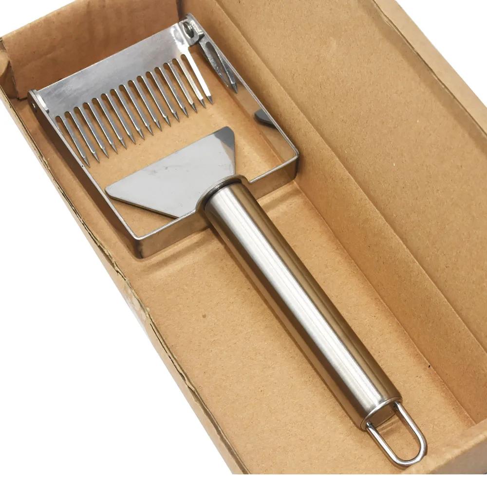 Outils pour l'apiculture, grattoir à miel, fourchette manche en bois, fourchettes à découper en acie