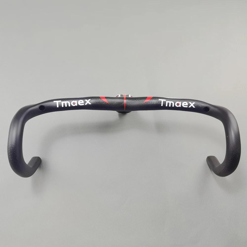 Guidon de vélo en carbone guidon intégré barres de poignée de vélo de route 3k mat ultraléger en Fib