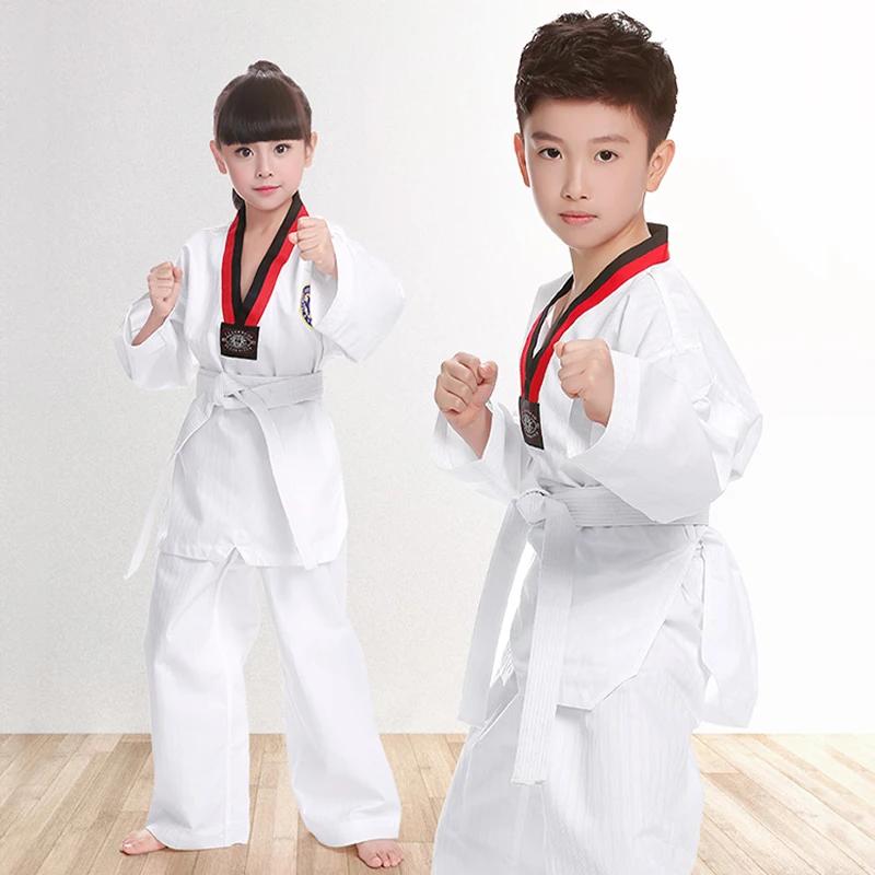 Costume TKD taekwondo karaté judo blanc unisexe enfants adultes 2022