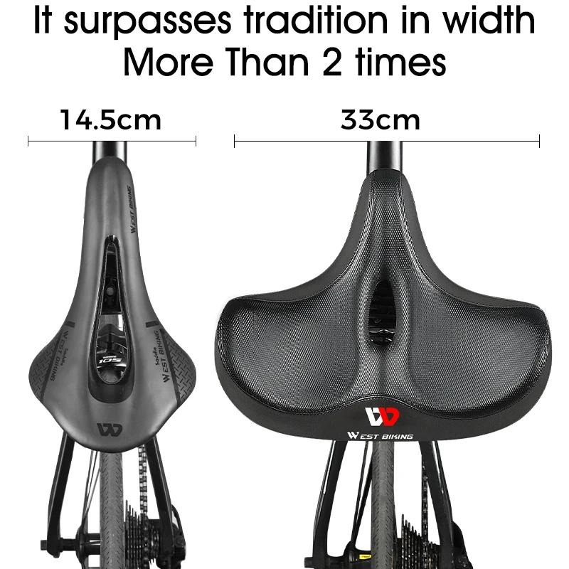 WEST BIKING – selle de vélo ergonomique et souple, coussin large et épais, pour vtt, vélo de route, 