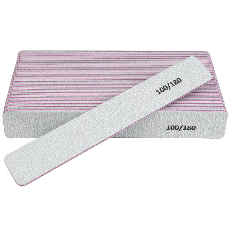 Tampon de lime à ongles gris 100/180, carré droit, Lime a Ongle, limes de ponçage pour manucure, dis