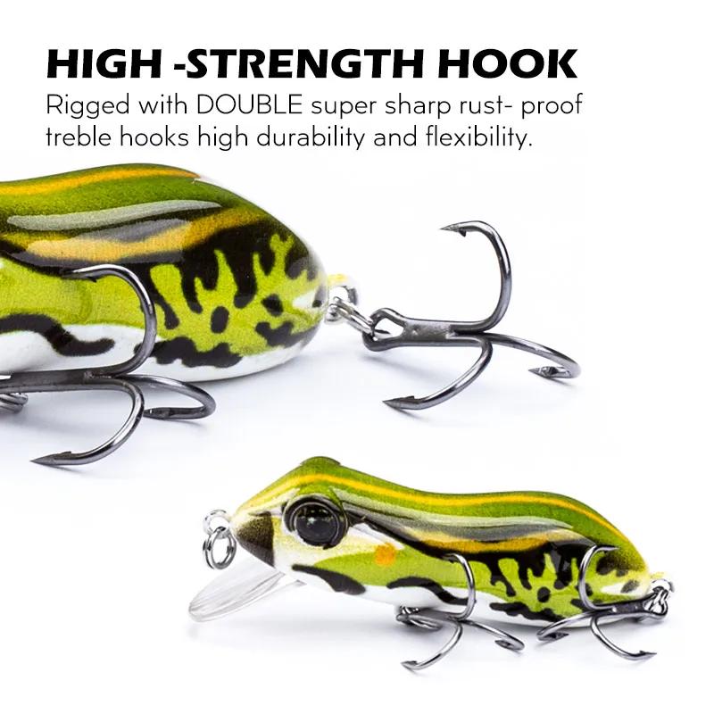 Agoie 63mm/10g leurres de pêche grenouille bionique Topwater poisson dur Wobbler pêche artificielle 