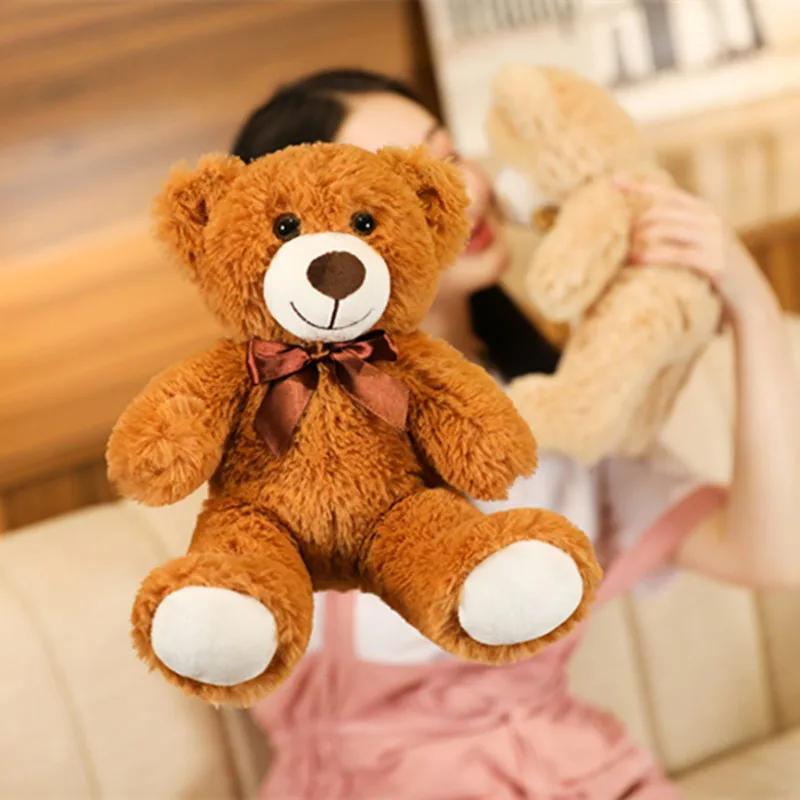 35CM mignon coloré nœud papillon ours poupée en peluche câlin ours poupée enfants cadeau d'anniversa