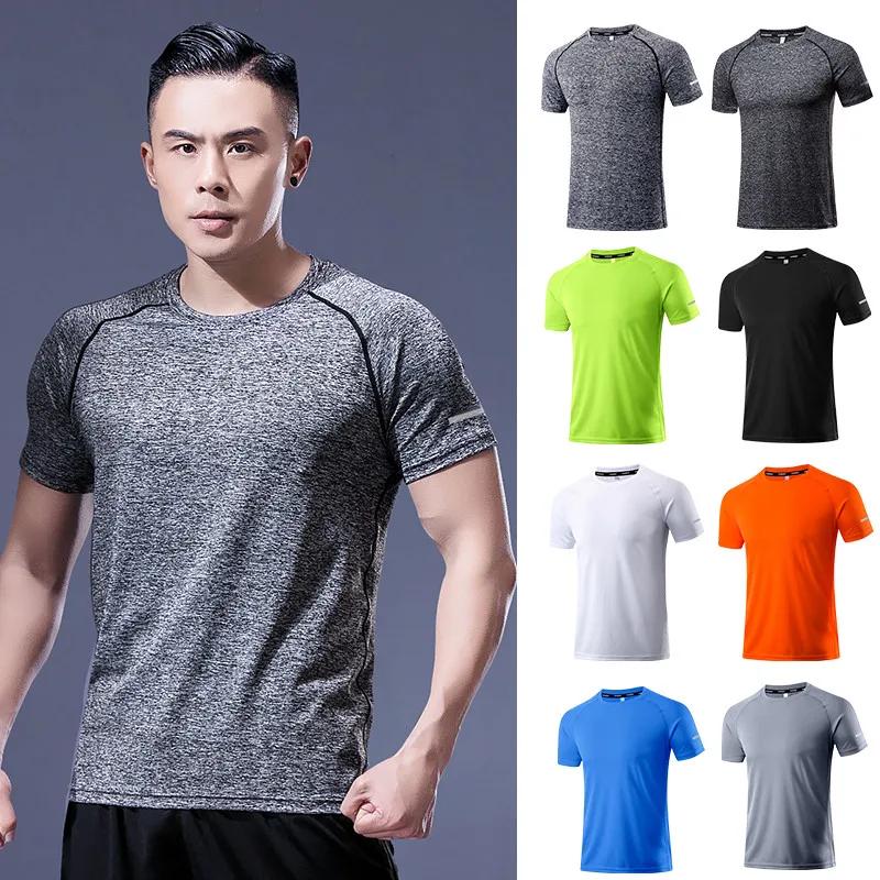T-shirt de sport à séchage rapide pour hommes, vêtements de sport, t-shirt de course, collants de fi