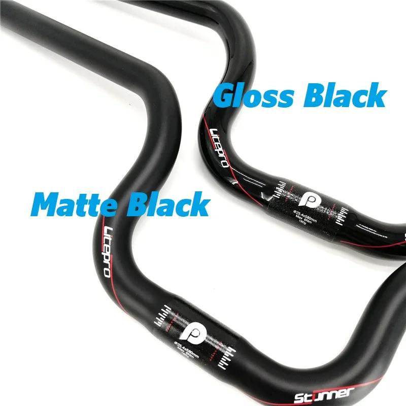 Guidon en fibre de carbone Litepro pour Bromsilice - Forme hirondelle 580mm pour vélo pliant, pièce vélo 25.4mm