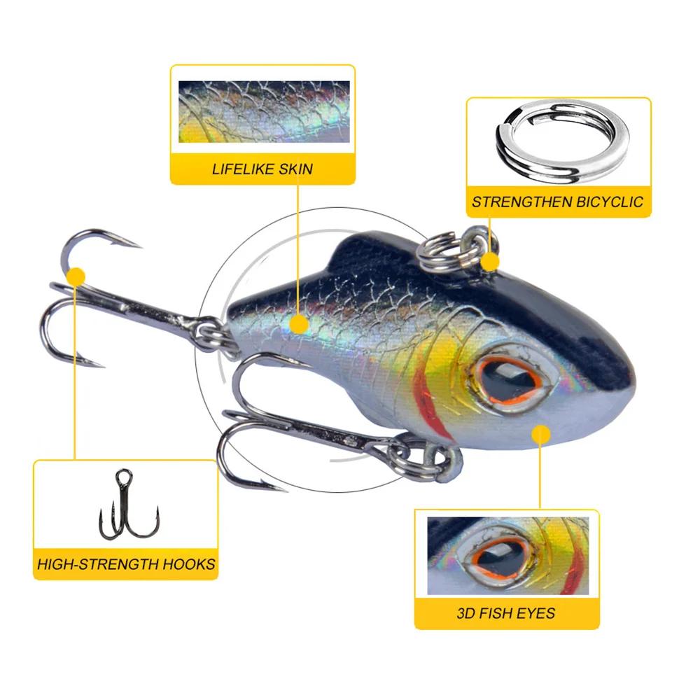 1 pièces 3.5 cm 5g hiver Vibration Mini coulant VIB leurre de pêche manivelle glace artificielle app