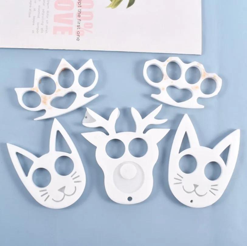 Moule en Silicone Transparent en résine, artisanat décoratif, bricolage, hibou de noël, chat, penden
