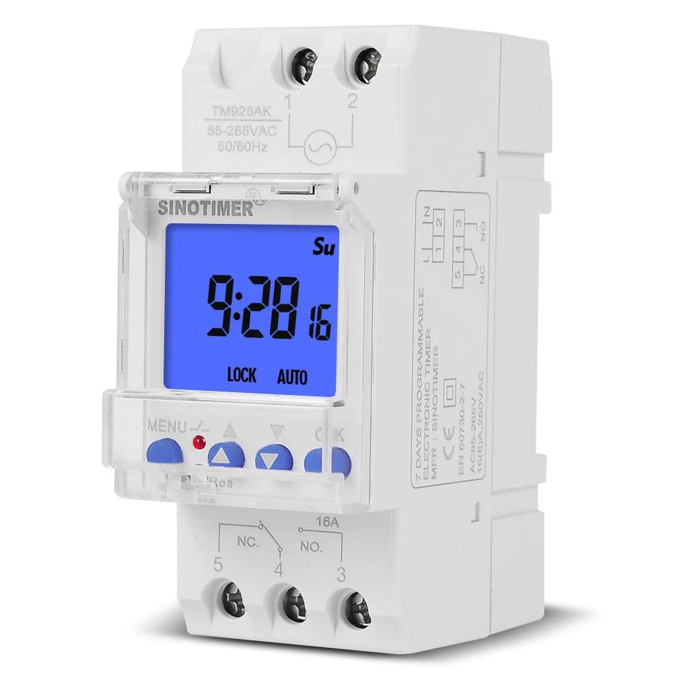 Rétro-éclairage grand écran LCD interrupteur de temps industriel 110V 220V contrôleur minuterie rela