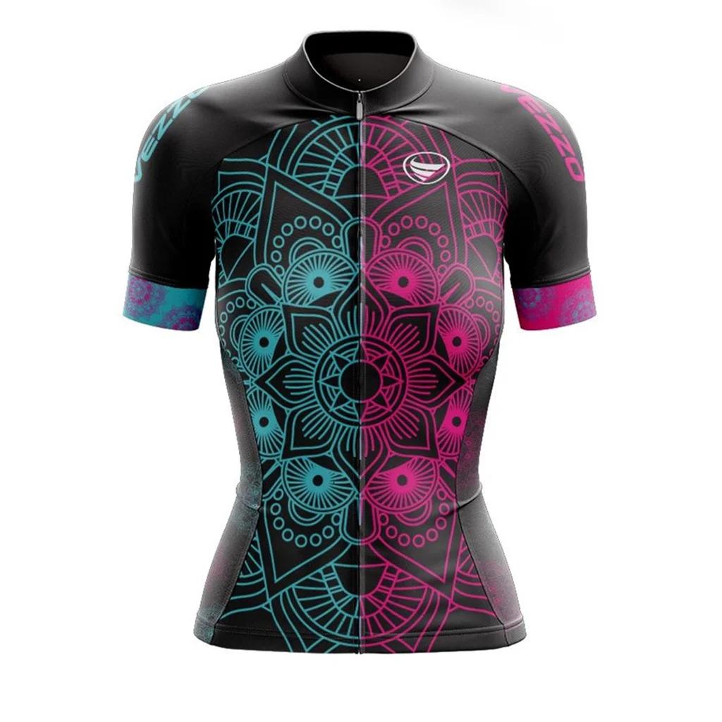 Été cyclisme rose manches courtes maillots femmes équipe vélo vêtements Motocross chemise VTT Camisa