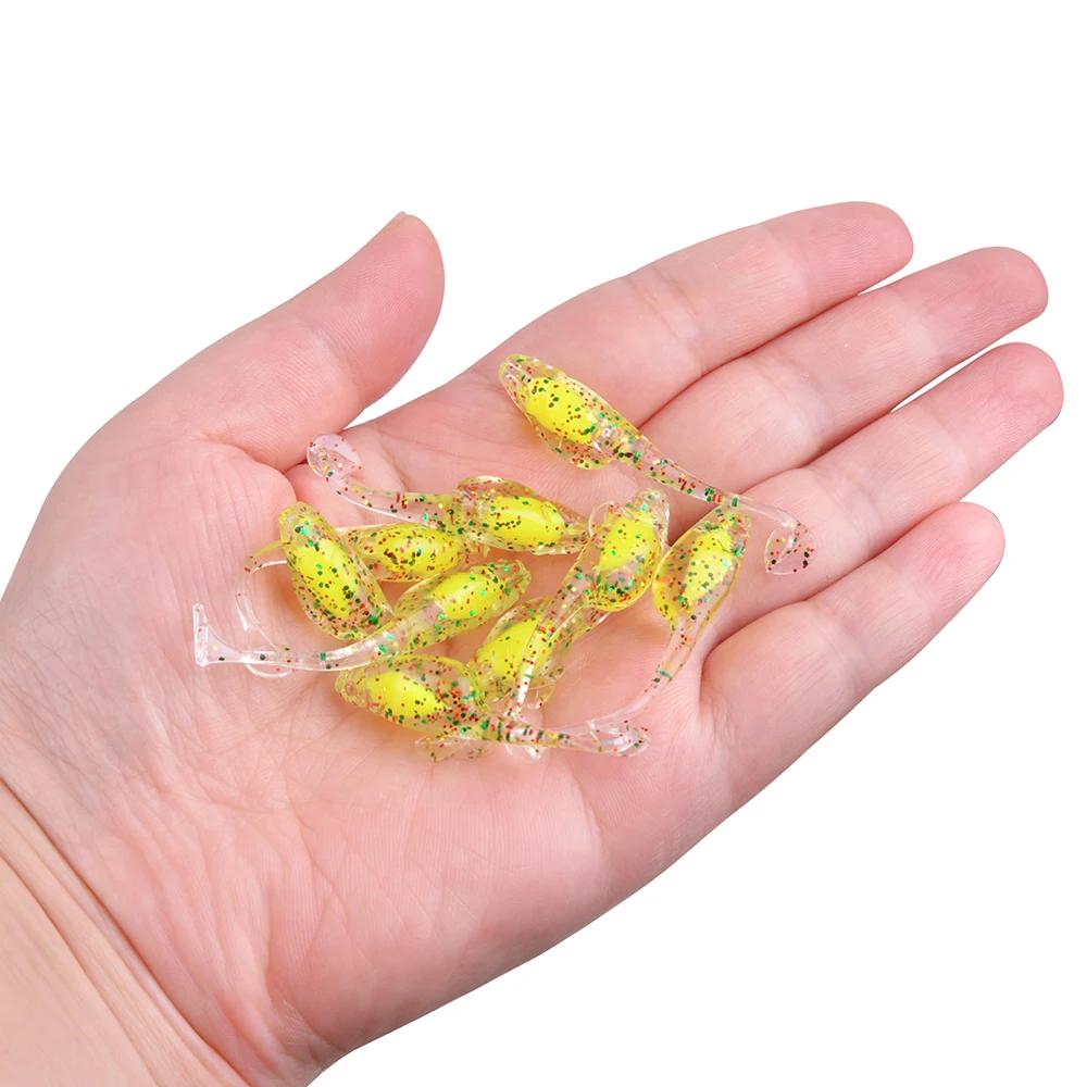 100 pièces leurres de pêche 5 cm/1.97 pouces Wobblers carpe pêche leurres souples 4 couleurs Silicon