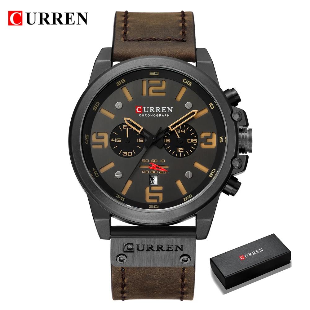 CURREN hommes montres haut de gamme marque étanche Sport montre-bracelet chronographe Quartz militai