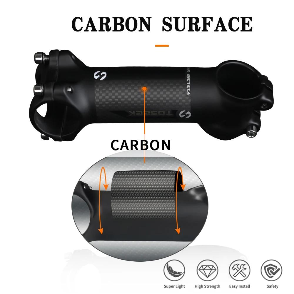 TOSEEK – tige de guidon de vélo vtt en aluminium et carbone, 28.6-31.8mm, angle 6 17, pièces de rech