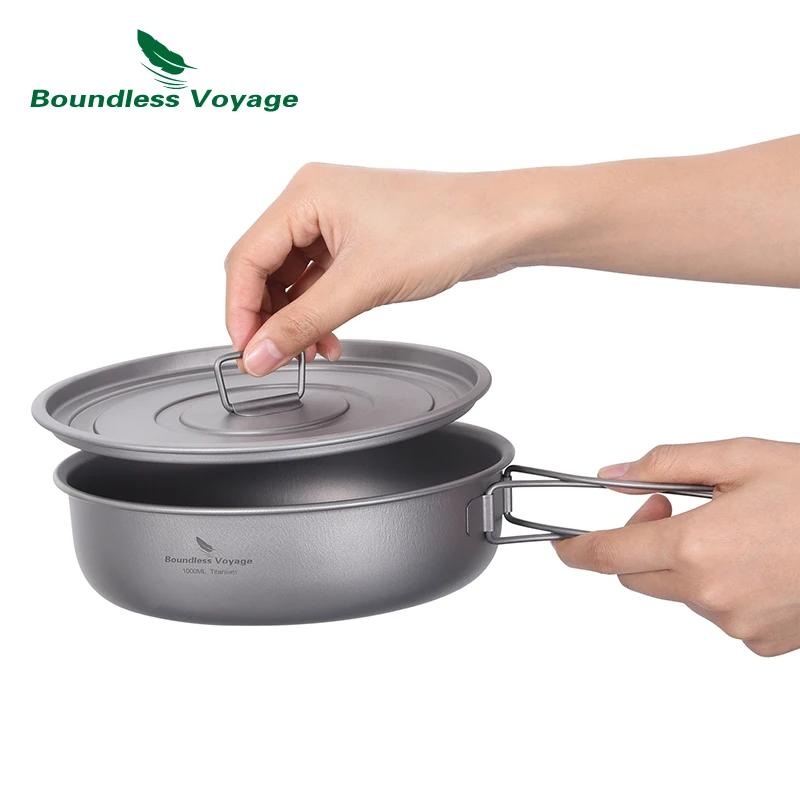 Boundless Voyage Poêle à frire antiarina pour camping, plaque chauffante en titane avec couvercle et