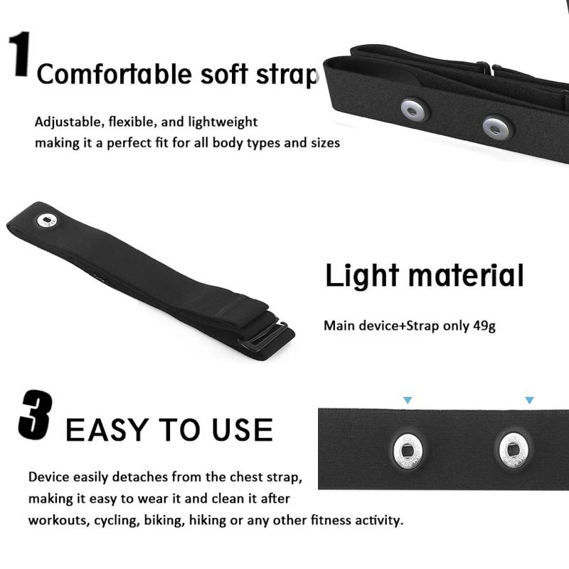 Ceinture de remplacement pour moniteur de fréquence cardiaque, sangle pectorale, Compatible avec les