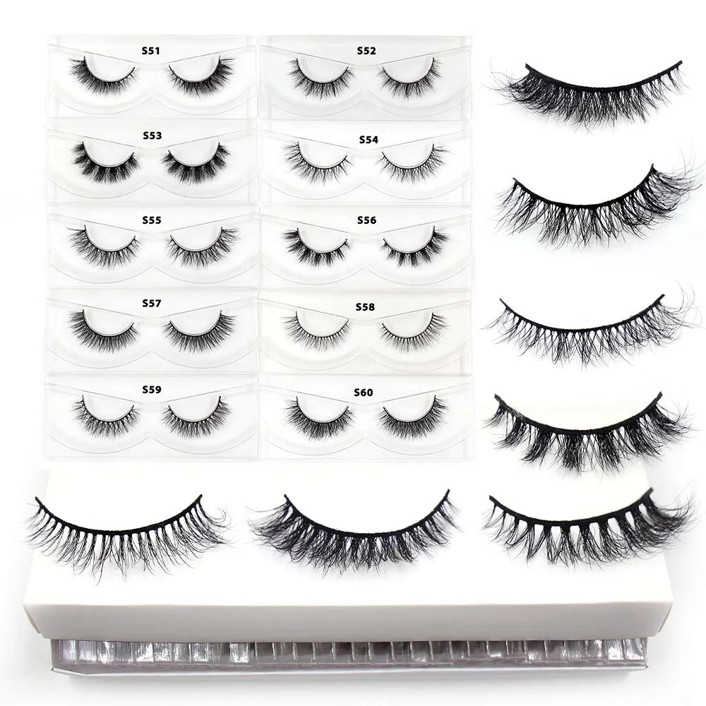 LEHUAMAO 30/60/100 paires de cils de vison sans boîte cils de vison 3D courts faux cils de vison nat